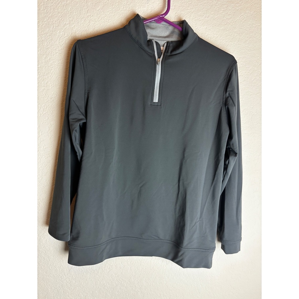 Peter Millar Womens Quarter Zip Pullover Gray Long Sleeve Golf Active Top Large